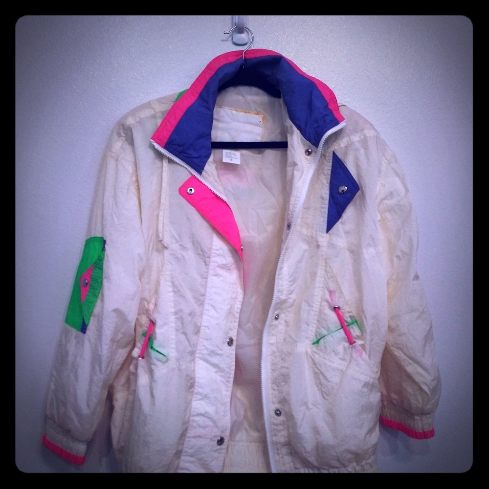 Vintage neon bomber jacket izzy women size s